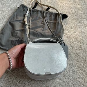 All Saints Crossbody silver purse - new.